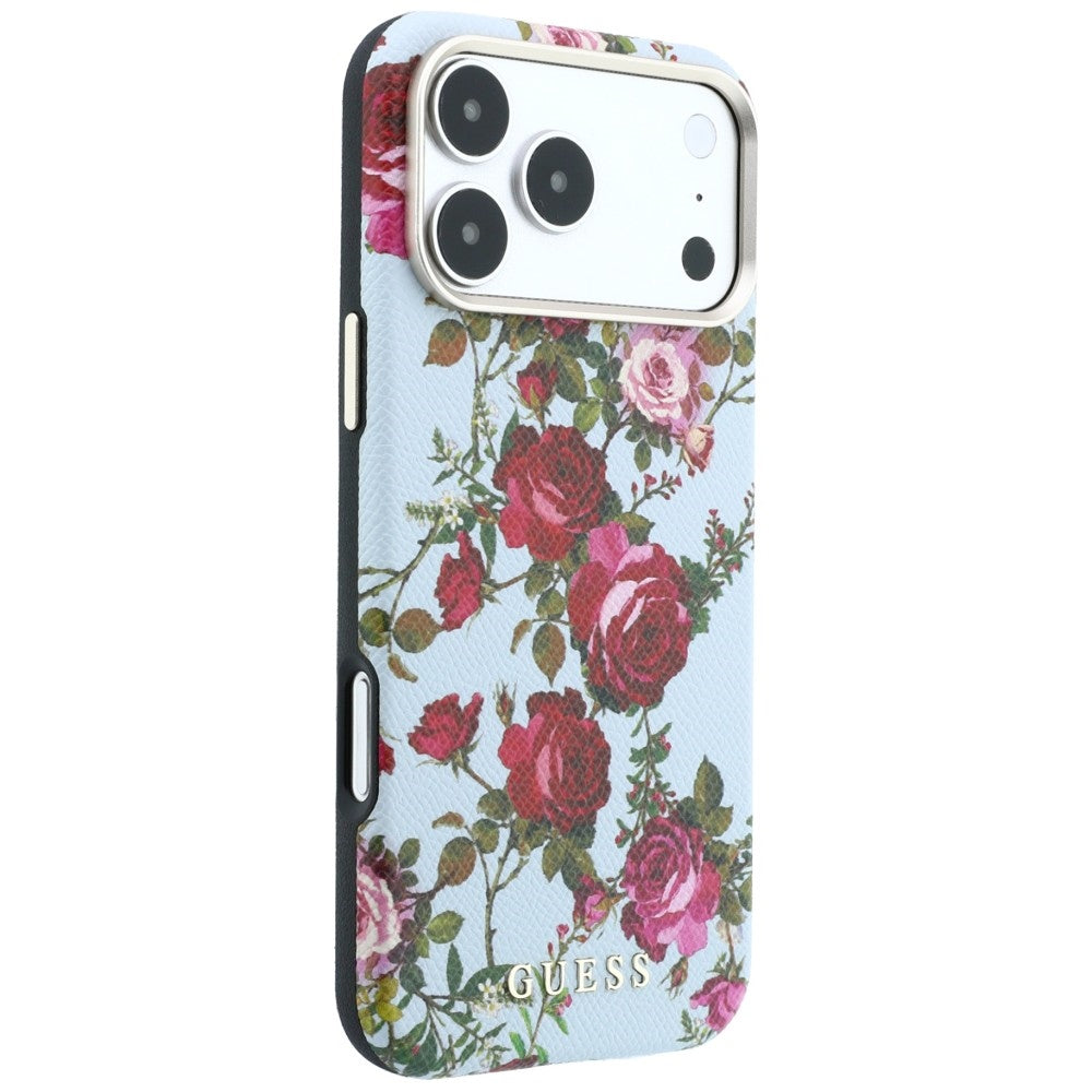 MagSafe maska za Apple iPhone 18 Pro Max / 17 Pro Max, Guess, Blossom Roses Print, plava