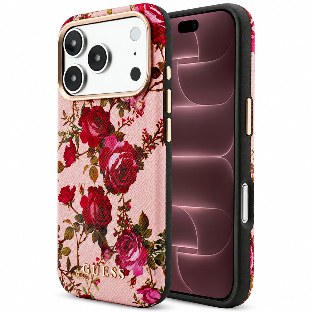 MagSafe maska za Apple iPhone 18 Pro Max / 17 Pro Max, Guess, Blossom Roses Print, roze