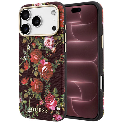 MagSafe maska za Apple iPhone 18 Pro Max / 17 Pro Max, Guess, Blossom Roses Print, bordo