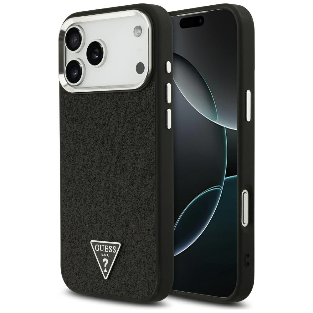 MagSafe futrola za Apple iPhone 18 Pro Max / 17 Pro Max, Guess, Glitter Triangle Logo, Crna