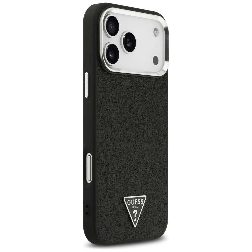 MagSafe futrola za Apple iPhone 18 Pro Max / 17 Pro Max, Guess, Glitter Triangle Logo, Crna