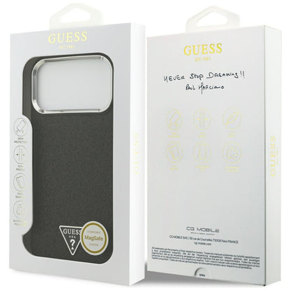 MagSafe futrola za Apple iPhone 18 Pro Max / 17 Pro Max, Guess, Glitter Triangle Logo, Crna