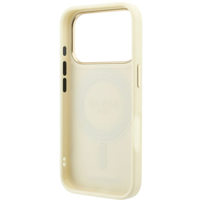 MagSafe futrola za Apple iPhone 18 Pro Max / 17 Pro Max, Guess, Grained Ring Stand 360 Classic, Bež
