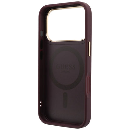 MagSafe futrola za Apple iPhone 18 Pro Max / 17 Pro Max, Guess, Grained Ring Stand 360 Classic, Bordo