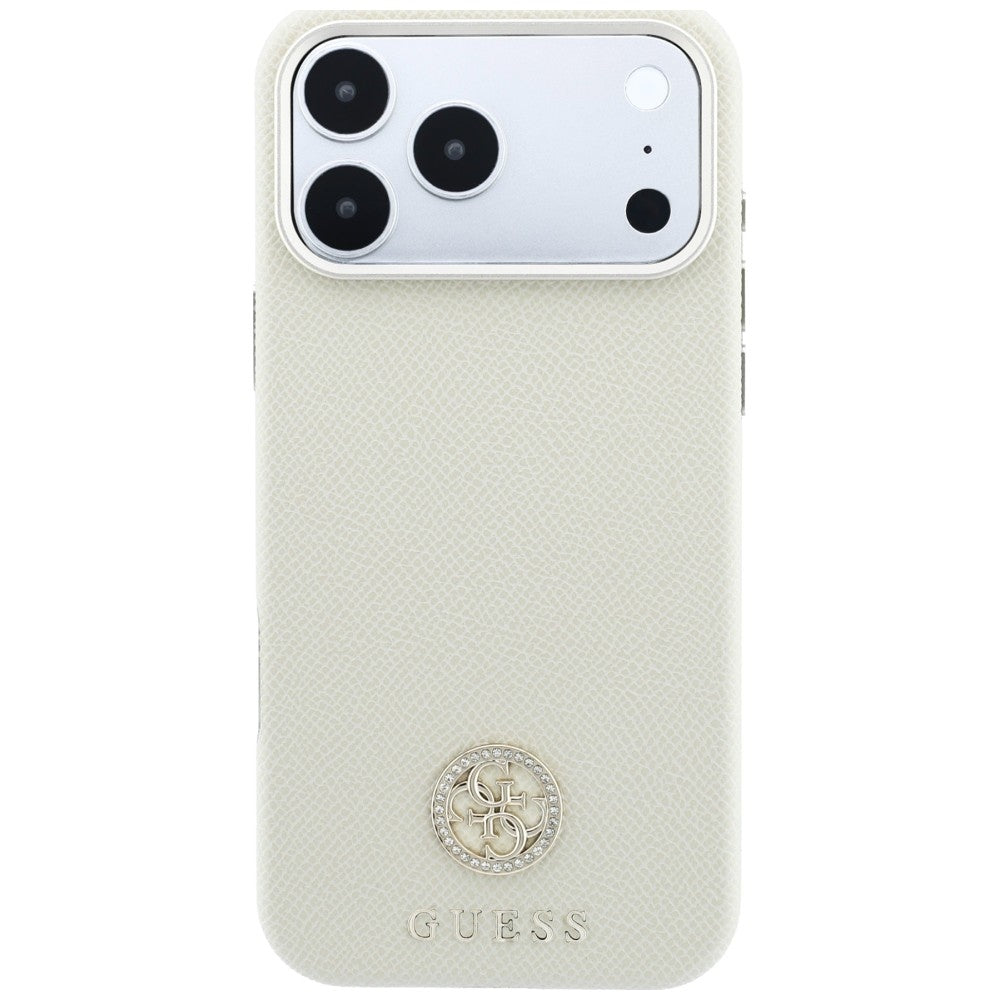 MagSafe futrola za Apple iPhone 18 Pro Max / 17 Pro Max, Guess, Grained Round Strass Logo, Bež