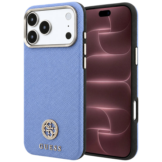 MagSafe futrola za Apple iPhone 18 Pro Max / 17 Pro Max, Guess, Grained Round Strass Logo, Plava
