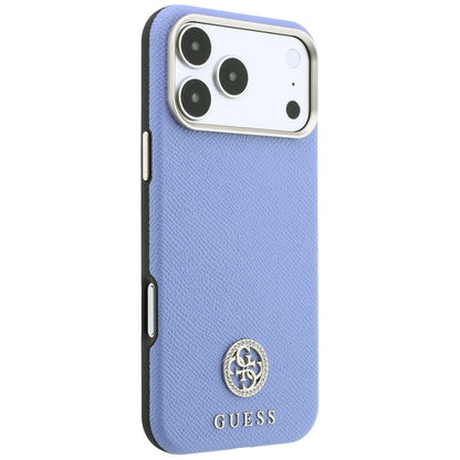 MagSafe futrola za Apple iPhone 18 Pro Max / 17 Pro Max, Guess, Grained Round Strass Logo, Plava