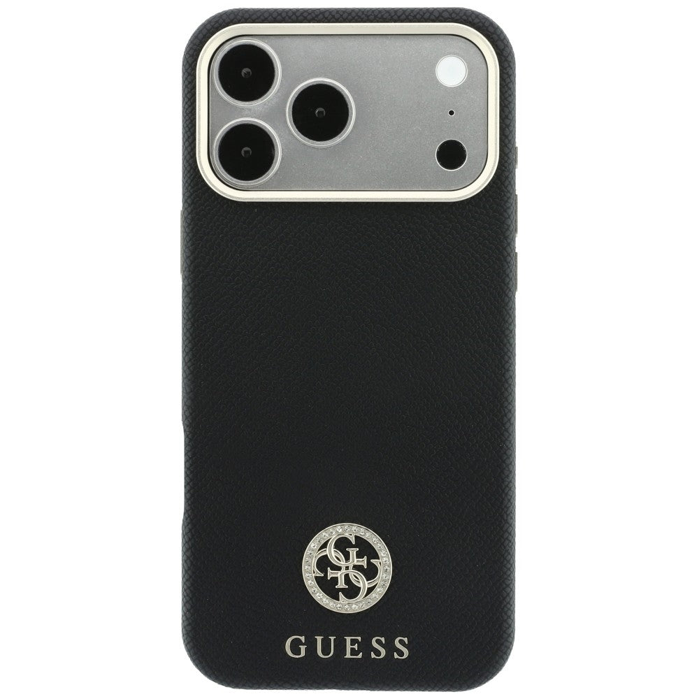 MagSafe futrola za Apple iPhone 18 Pro Max / 17 Pro Max, Guess, Grained Round Strass Logo, Crna