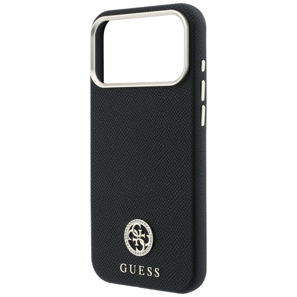 MagSafe futrola za Apple iPhone 18 Pro Max / 17 Pro Max, Guess, Grained Round Strass Logo, Crna
