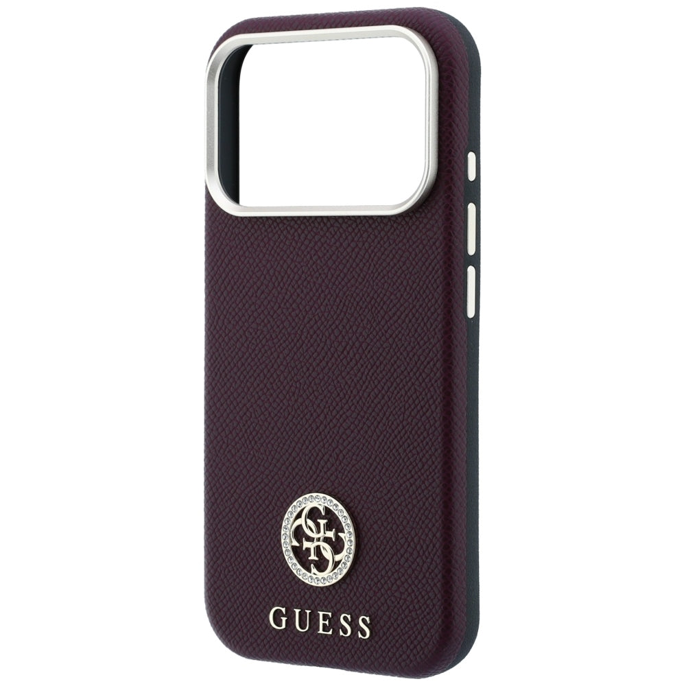 MagSafe futrola za Apple iPhone 18 Pro Max / 17 Pro Max, Guess, Grained Round Strass Logo, Bordo