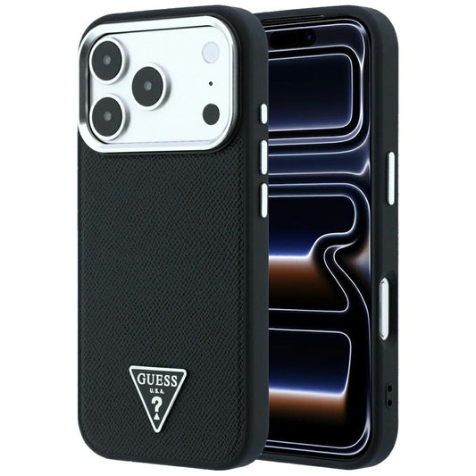 MagSafe futrola za Apple iPhone 18 Pro Max / 17 Pro Max, Guess, Grained Triangle Logo, Crna