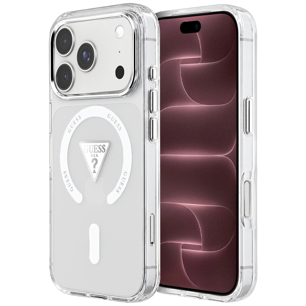 MagSafe maska za Apple iPhone 18 Pro Max / 17 Pro Max, Guess, IML Gradient Triangle Logo, providna