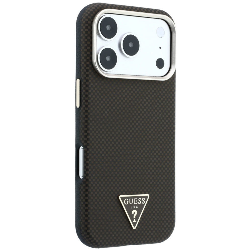 MagSafe futrola za Apple iPhone 18 Pro Max / 17 Pro Max, Guess, Kevlar Triangle Logo, Braon
