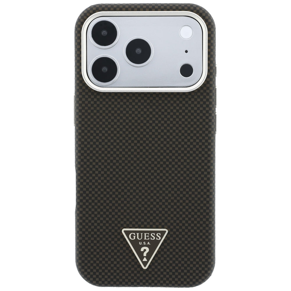 MagSafe futrola za Apple iPhone 18 Pro Max / 17 Pro Max, Guess, Kevlar Triangle Logo, Braon