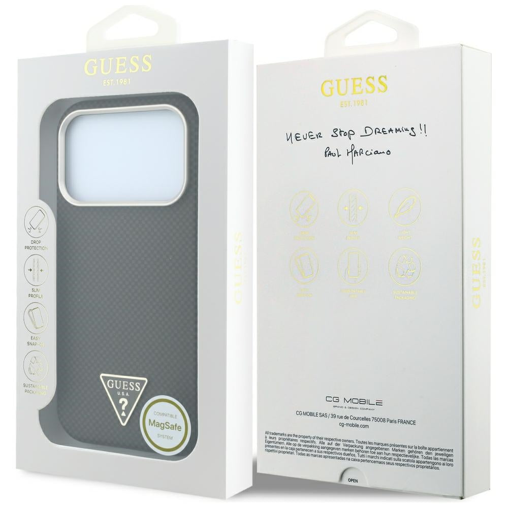 MagSafe futrola za Apple iPhone 18 Pro Max / 17 Pro Max, Guess, Kevlar Triangle Logo, Braon