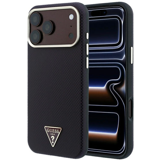 MagSafe futrola za Apple iPhone 18 Pro Max / 17 Pro Max, Guess, Kevlar Triangle Logo, Bordo