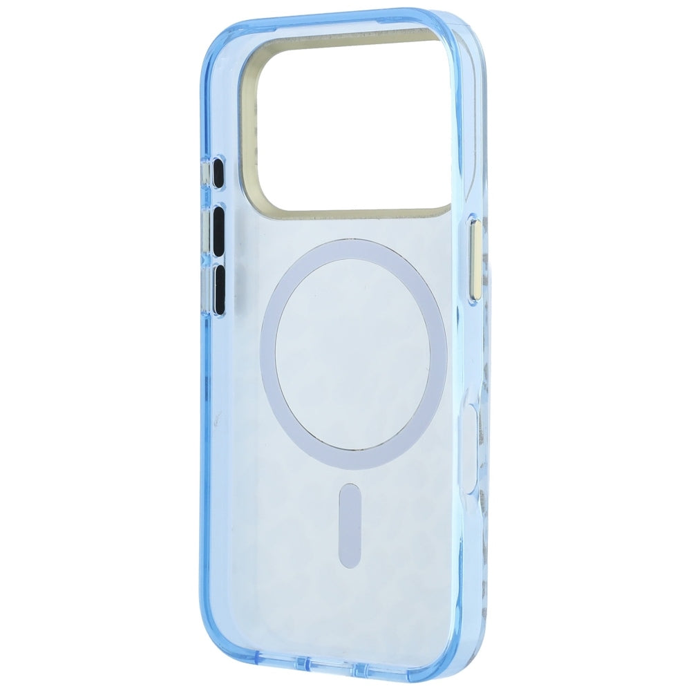 MagSafe futrola za Apple iPhone 18 Pro Max / 17 Pro Max, Guess, Leopard Glitter Triangle Logo, Plava