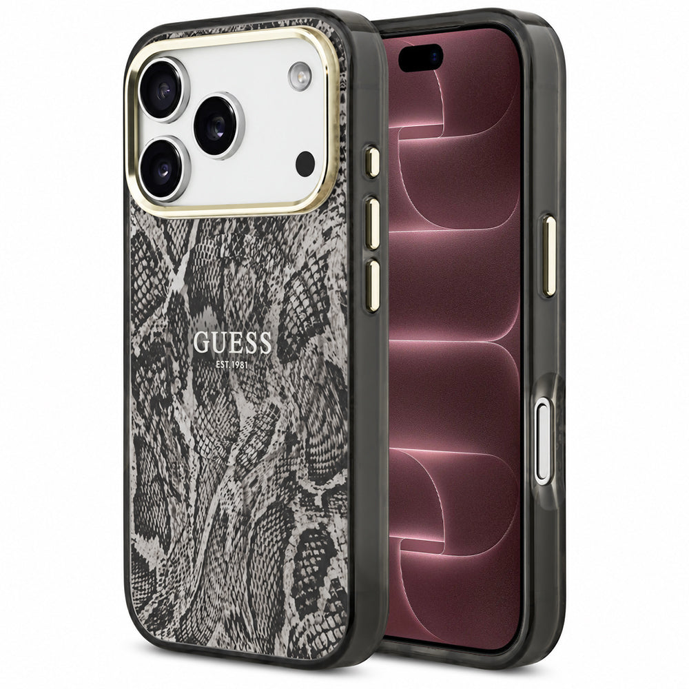 MagSafe maska za Apple iPhone 18 Pro Max / 17 Pro Max, Guess, Python Pattern, crna