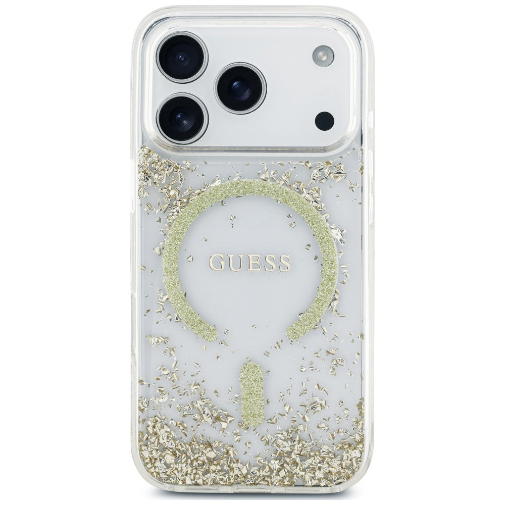 MagSafe futrola za Apple iPhone 18 Pro Max / 17 Pro Max, Guess, Resin Bottom Glitter, Zlatna