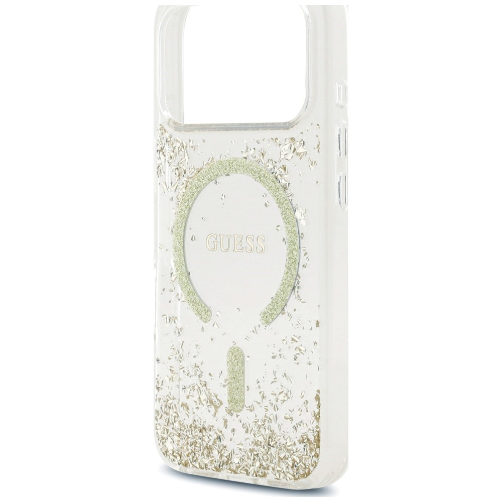 MagSafe futrola za Apple iPhone 18 Pro Max / 17 Pro Max, Guess, Resin Bottom Glitter, Zlatna