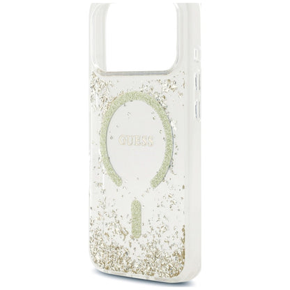 MagSafe futrola za Apple iPhone 18 Pro Max / 17 Pro Max, Guess, Resin Bottom Glitter, Zlatna