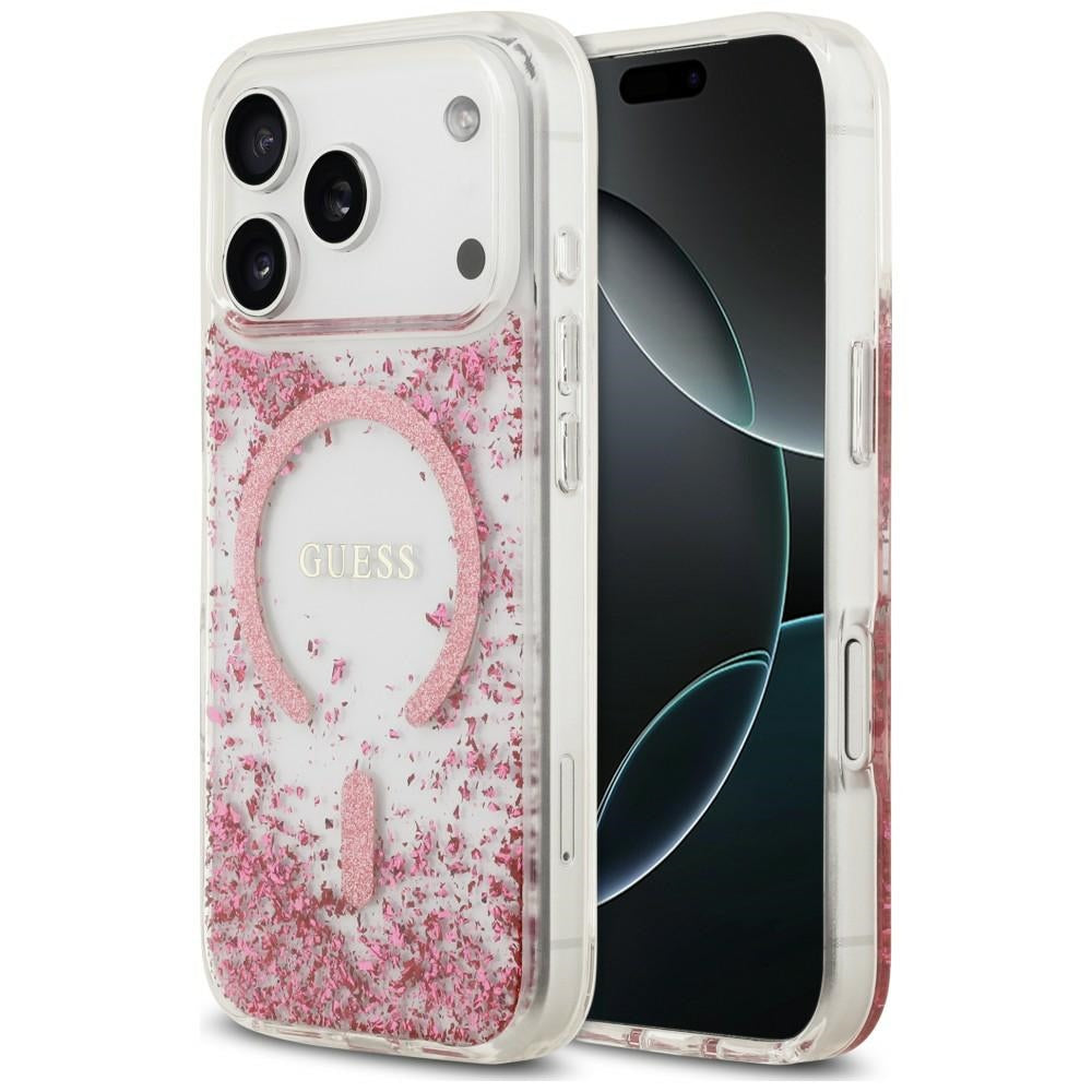 MagSafe futrola za Apple iPhone 18 Pro Max / 17 Pro Max, Guess, Resin Bottom Glitter, Roze