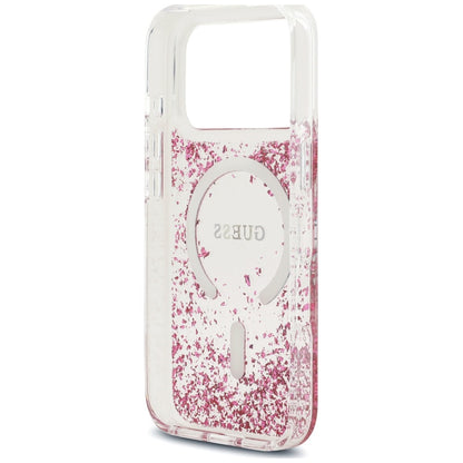 MagSafe futrola za Apple iPhone 18 Pro Max / 17 Pro Max, Guess, Resin Bottom Glitter, Roze