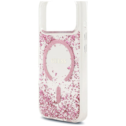 MagSafe futrola za Apple iPhone 18 Pro Max / 17 Pro Max, Guess, Resin Bottom Glitter, Roze