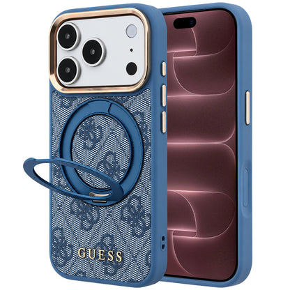 MagSafe futrola za Apple iPhone 18 Pro Max / 17 Pro Max, Guess, Ring Stand 360 4G Classic Logo, Plava