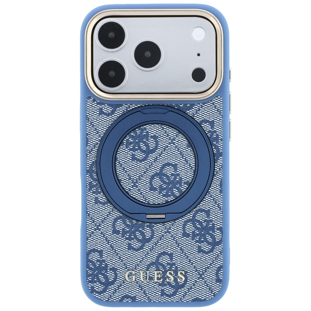 MagSafe futrola za Apple iPhone 18 Pro Max / 17 Pro Max, Guess, Ring Stand 360 4G Classic Logo, Plava