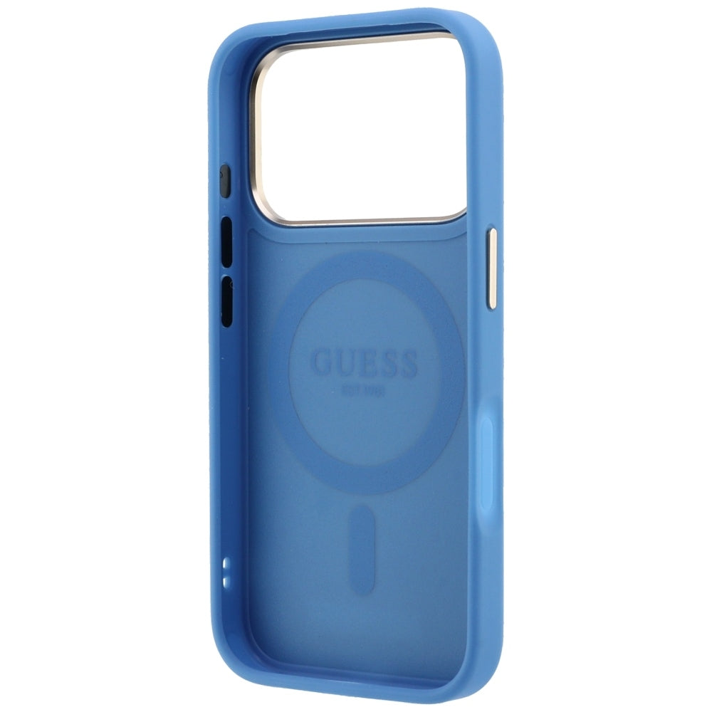 MagSafe futrola za Apple iPhone 18 Pro Max / 17 Pro Max, Guess, Ring Stand 360 4G Classic Logo, Plava