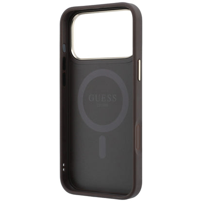 MagSafe futrola za Apple iPhone 18 Pro Max / 17 Pro Max, Guess, Ring Stand 360 4G Classic Logo, Braon
