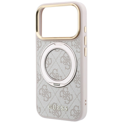 MagSafe futrola za Apple iPhone 18 Pro Max / 17 Pro Max, Guess, Ring Stand Classic Logo, Roze
