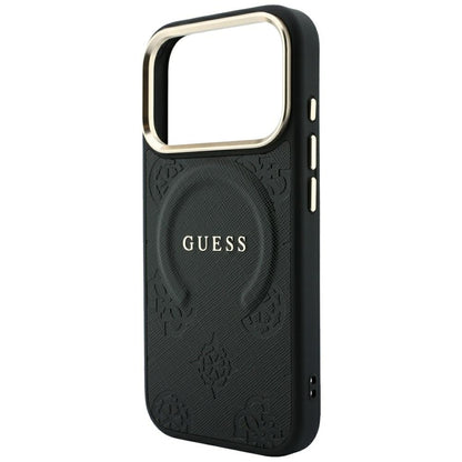 MagSafe futrola za Apple iPhone 18 Pro Max / 17 Pro Max, Guess, Saffiano Peony Ring, Crna