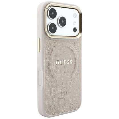 MagSafe futrola za Apple iPhone 18 Pro Max / 17 Pro Max, Guess, Saffiano Peony Ring, Roze