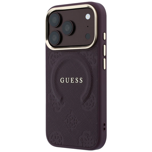 MagSafe futrola za Apple iPhone 18 Pro Max / 17 Pro Max, Guess, Saffiano Peony Ring, Bordo