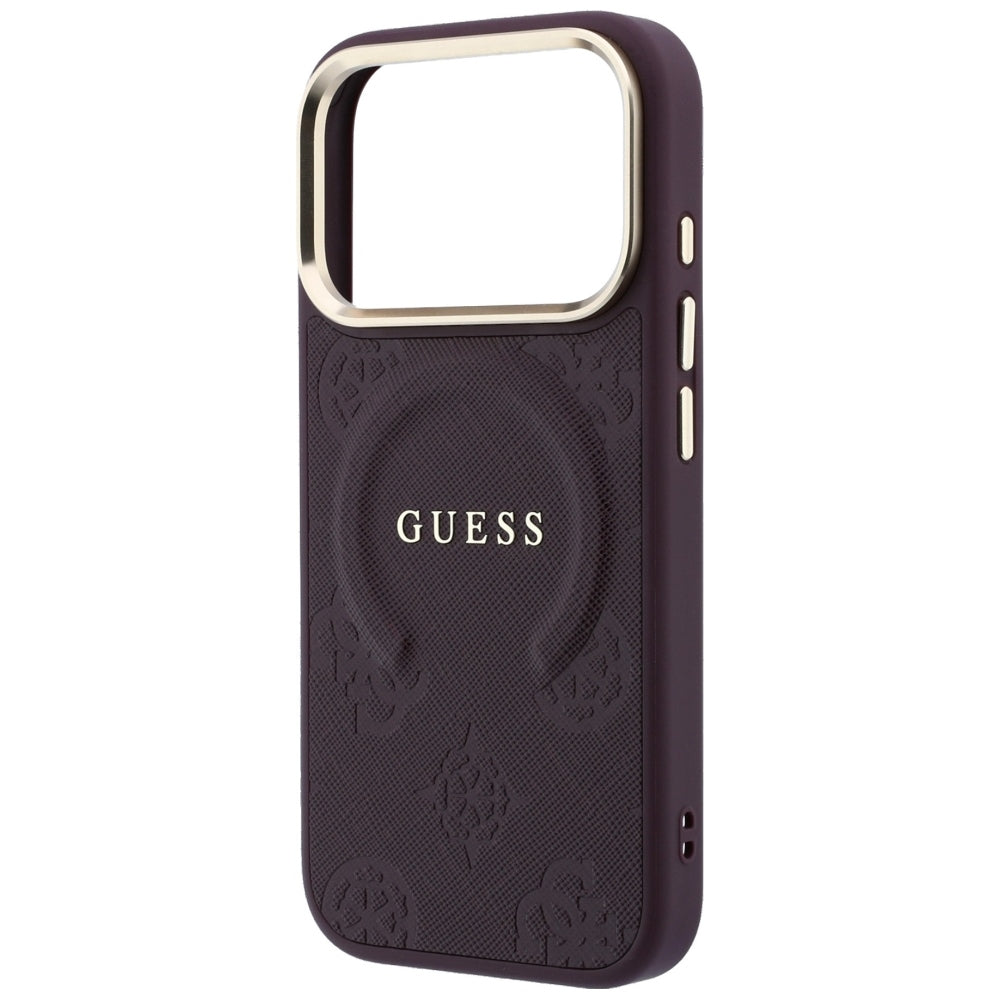 MagSafe futrola za Apple iPhone 18 Pro Max / 17 Pro Max, Guess, Saffiano Peony Ring, Bordo