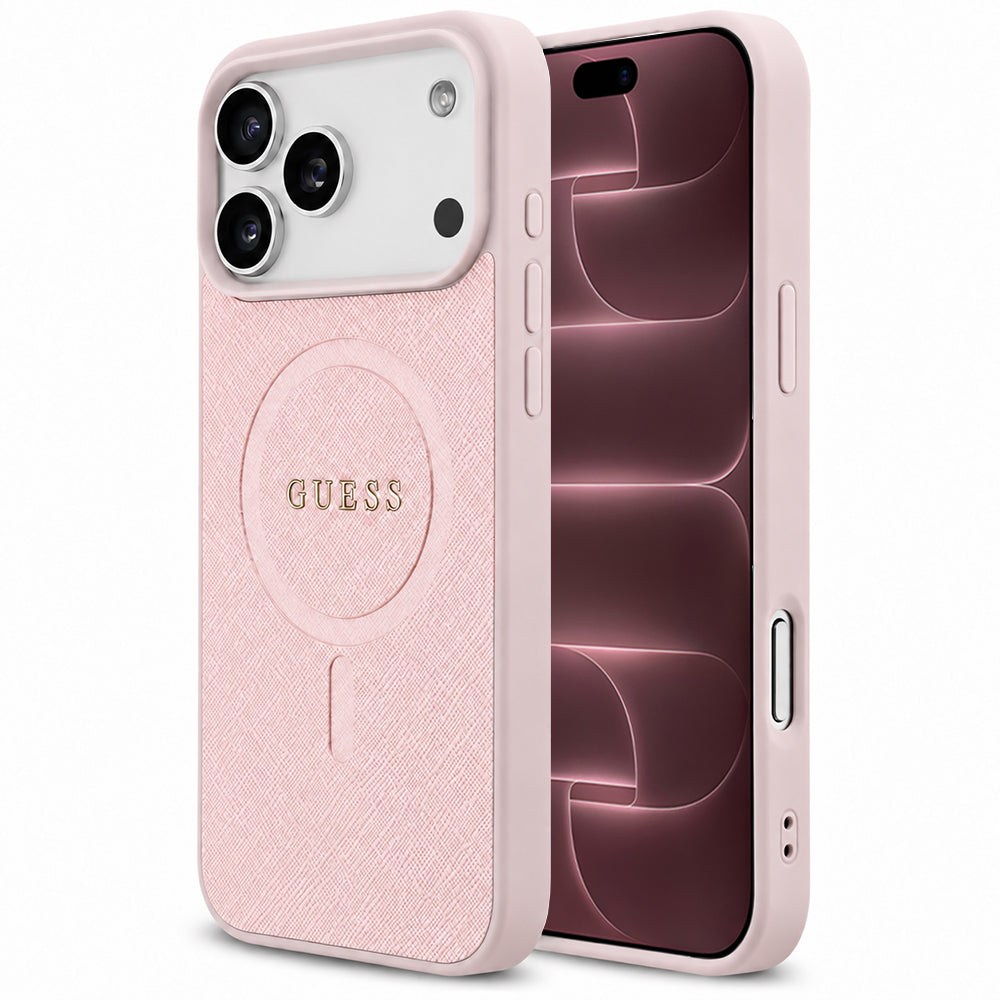 MagSafe futrola za Apple iPhone 18 Pro Max / 17 Pro Max, Guess, Saffiano, Roze