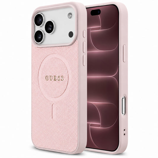 MagSafe futrola za Apple iPhone 18 Pro Max / 17 Pro Max, Guess, Saffiano, Roze