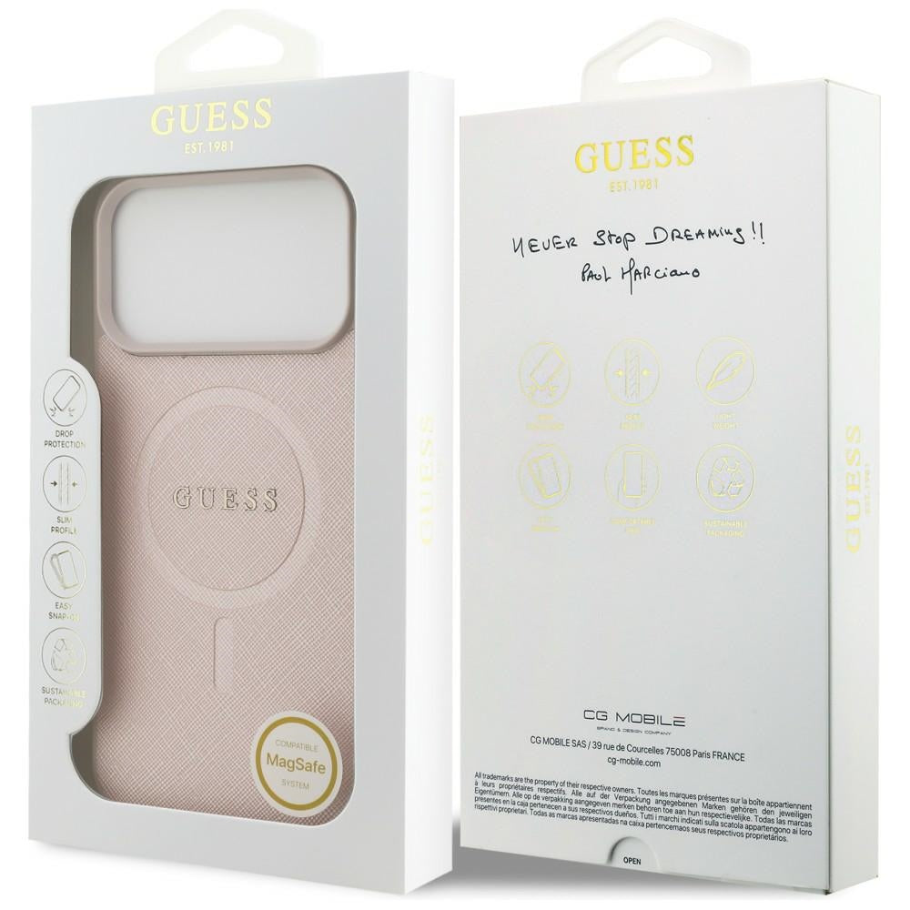 MagSafe futrola za Apple iPhone 18 Pro Max / 17 Pro Max, Guess, Saffiano, Roze