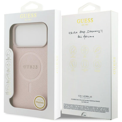 MagSafe futrola za Apple iPhone 18 Pro Max / 17 Pro Max, Guess, Saffiano, Roze