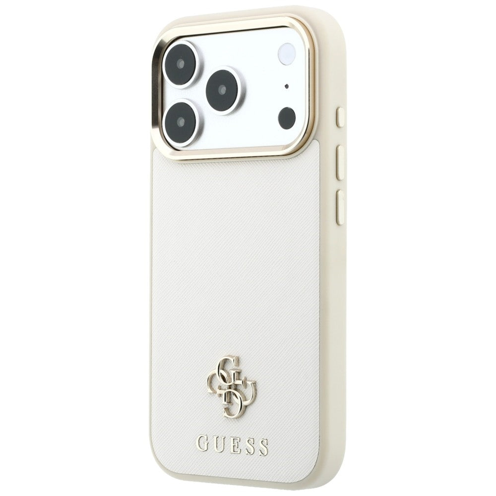 MagSafe futrola za Apple iPhone 18 Pro Max / 17 Pro Max, Guess, Saffiano Small 4G Classic, Bež