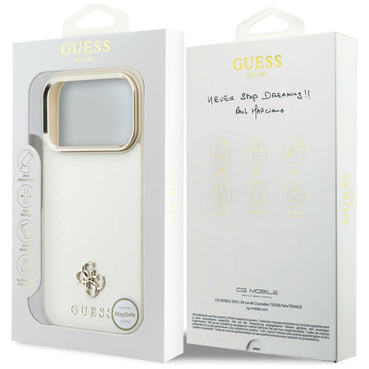 MagSafe futrola za Apple iPhone 18 Pro Max / 17 Pro Max, Guess, Saffiano Small 4G Classic, Bež