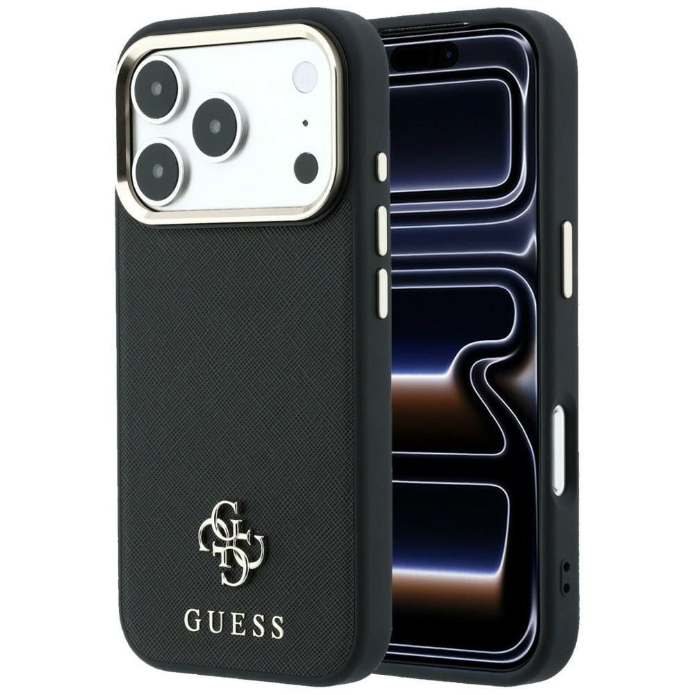 MagSafe futrola za Apple iPhone 18 Pro Max / 17 Pro Max, Guess, Saffiano Small 4G Classic, Crna