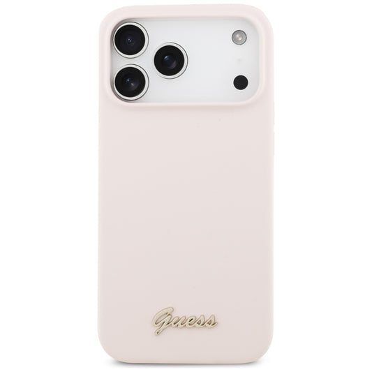 MagSafe futrola za Apple iPhone 18 Pro Max / 17 Pro Max, Guess, Script Metal Logo, Roze