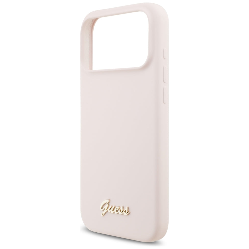 MagSafe futrola za Apple iPhone 18 Pro Max / 17 Pro Max, Guess, Script Metal Logo, Roze