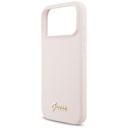 MagSafe futrola za Apple iPhone 18 Pro Max / 17 Pro Max, Guess, Script Metal Logo, Roze