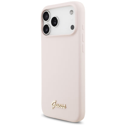 MagSafe futrola za Apple iPhone 18 Pro Max / 17 Pro Max, Guess, Script Metal Logo, Roze