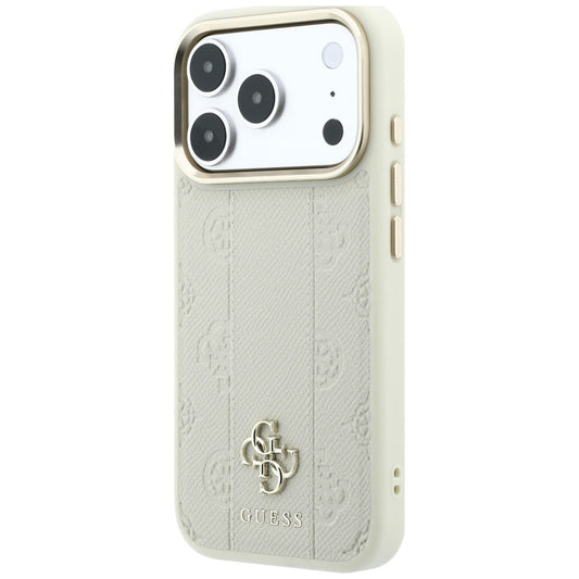 MagSafe futrola za Apple iPhone 18 Pro Max / 17 Pro Max, Guess, Stripe Peony 4G, Bež