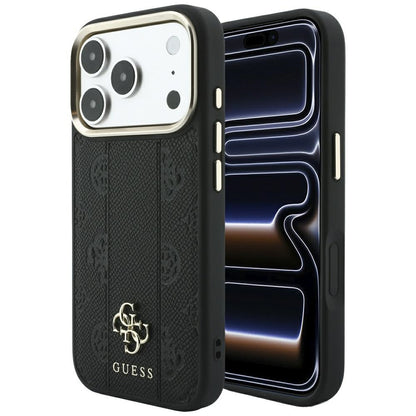MagSafe futrola za Apple iPhone 18 Pro Max / 17 Pro Max, Guess, Stripe Peony 4G, Crna